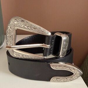 Zara Black Belt with Silver Buckle